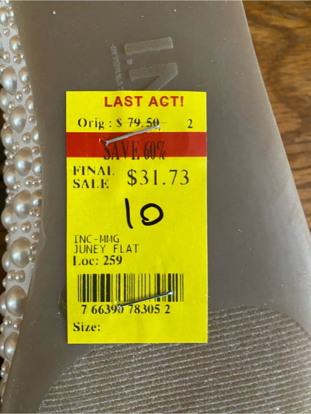 I.N.C. International Concepts Juney Pearl Flats Women’s Size 10 New - Picture 6 of 8